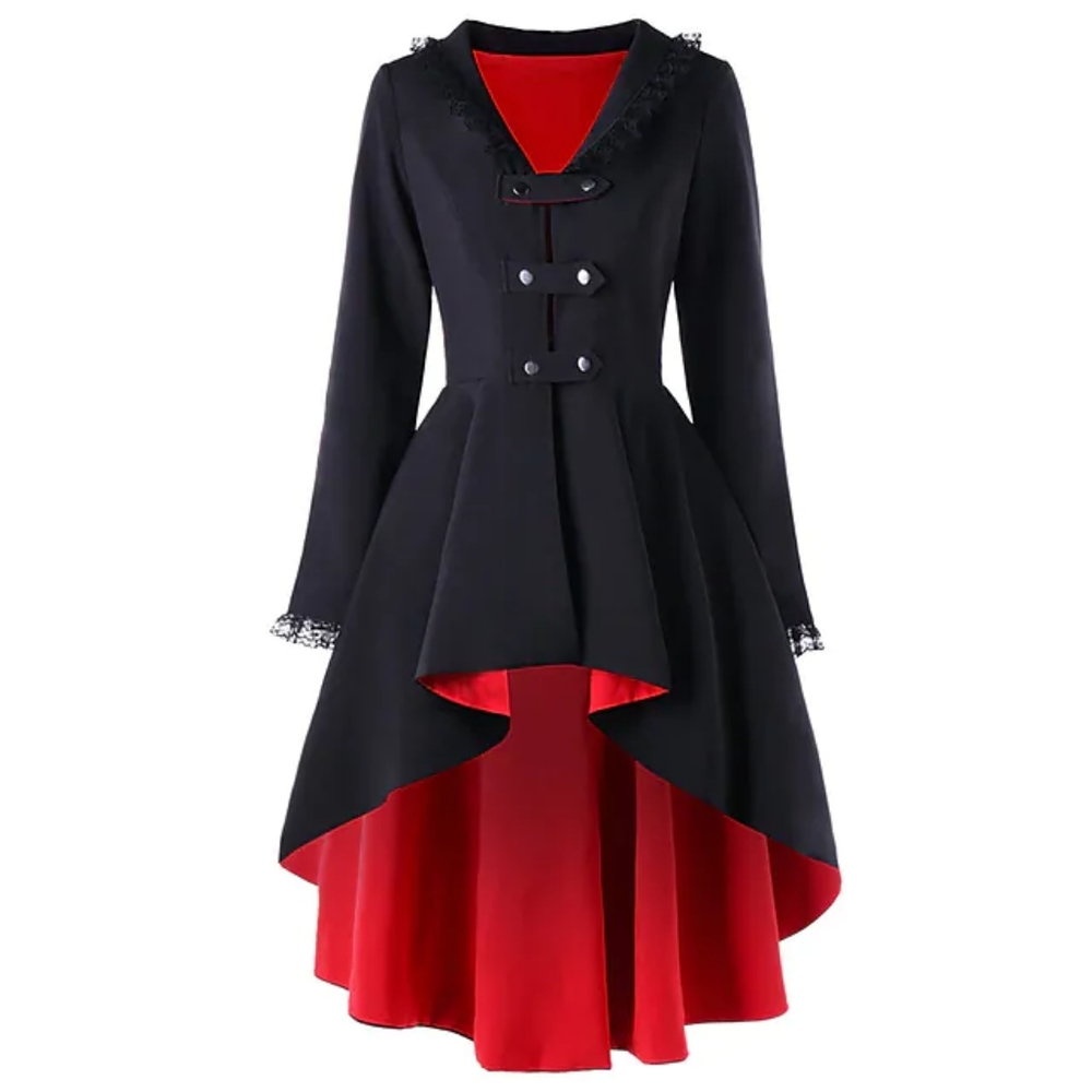 Victorian Costume Trench Coat w/ Corset Back Lacing